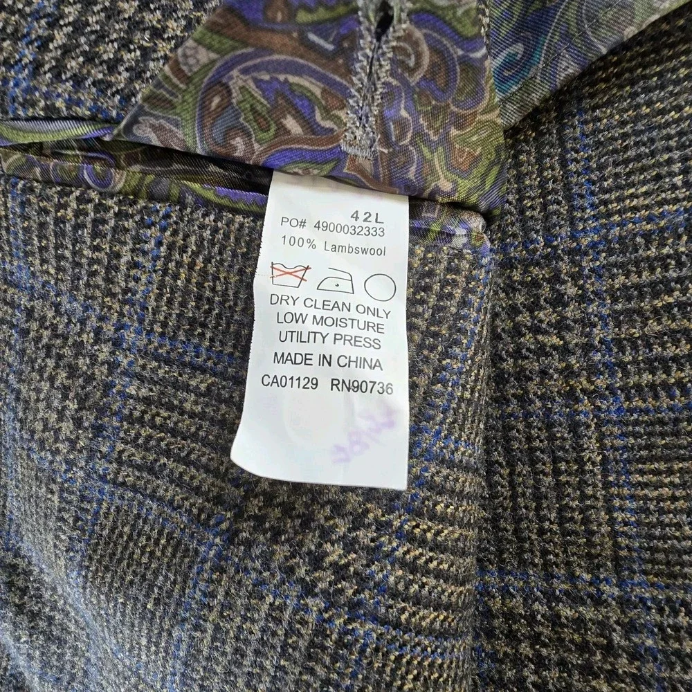 Rubensteins Blazer Mens 42LGray Plaid  Blend (New Orleans)